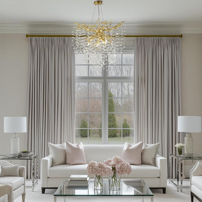 Gold Tree Branch Crystal Chandelier 32"