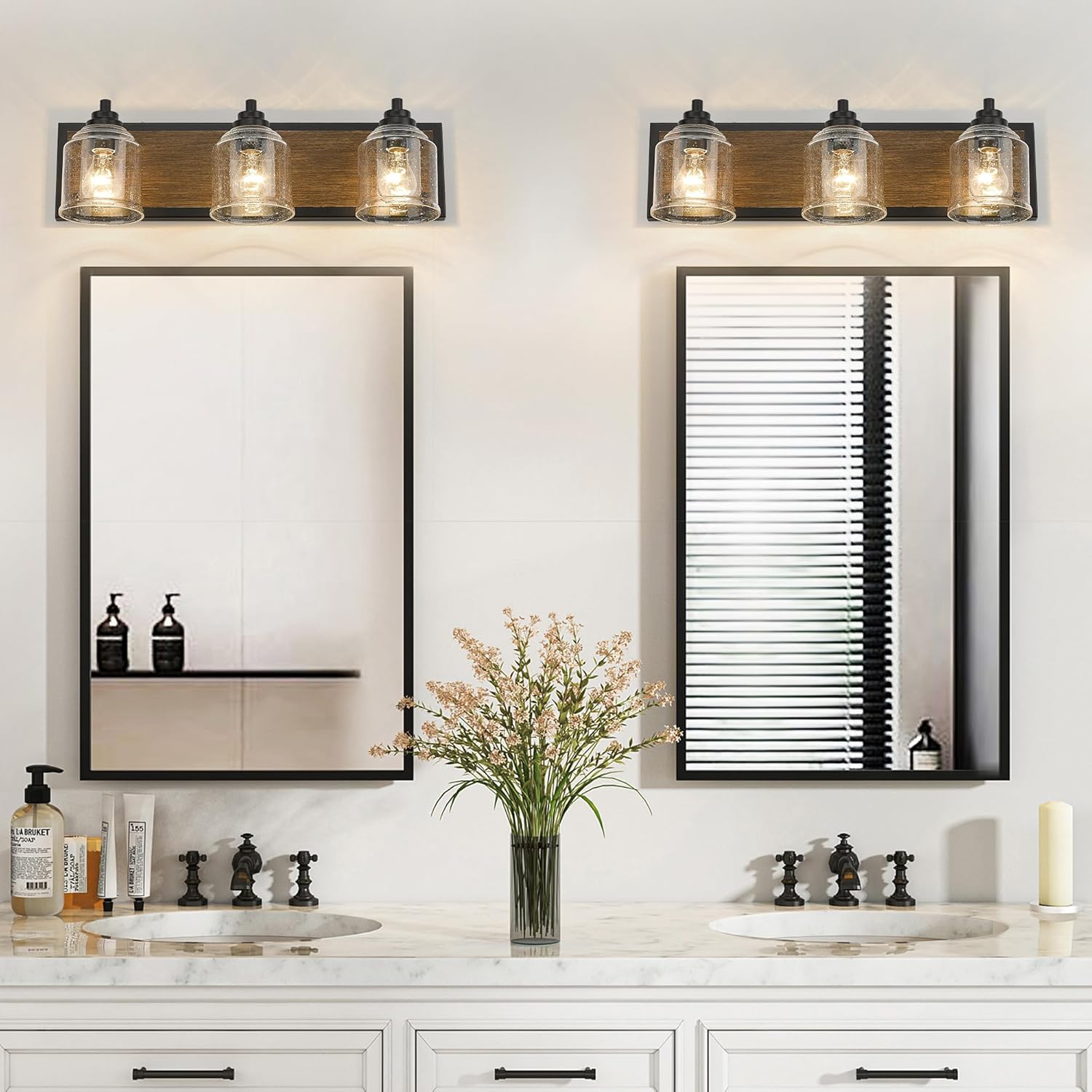 23" Rustic Farmhouse Vanity Light – 3-Light