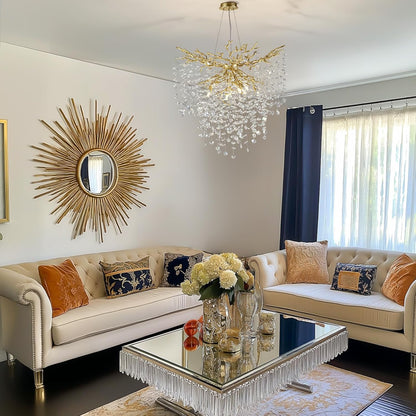 Gold Tree Branch Crystal Chandelier 32"