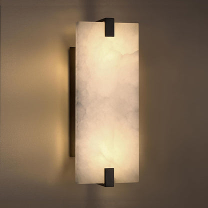 2-Pack 12.7" Alabaster Oval Bathroom Wall Sconce