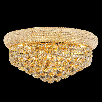 18-Light Crystal Flush Mount Chandelier