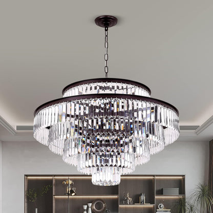 31" Oil Brown 6-Tier K9 Crystal Chandelier