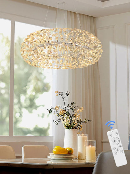 24" Firework Crystal Round Chandelier Chrome