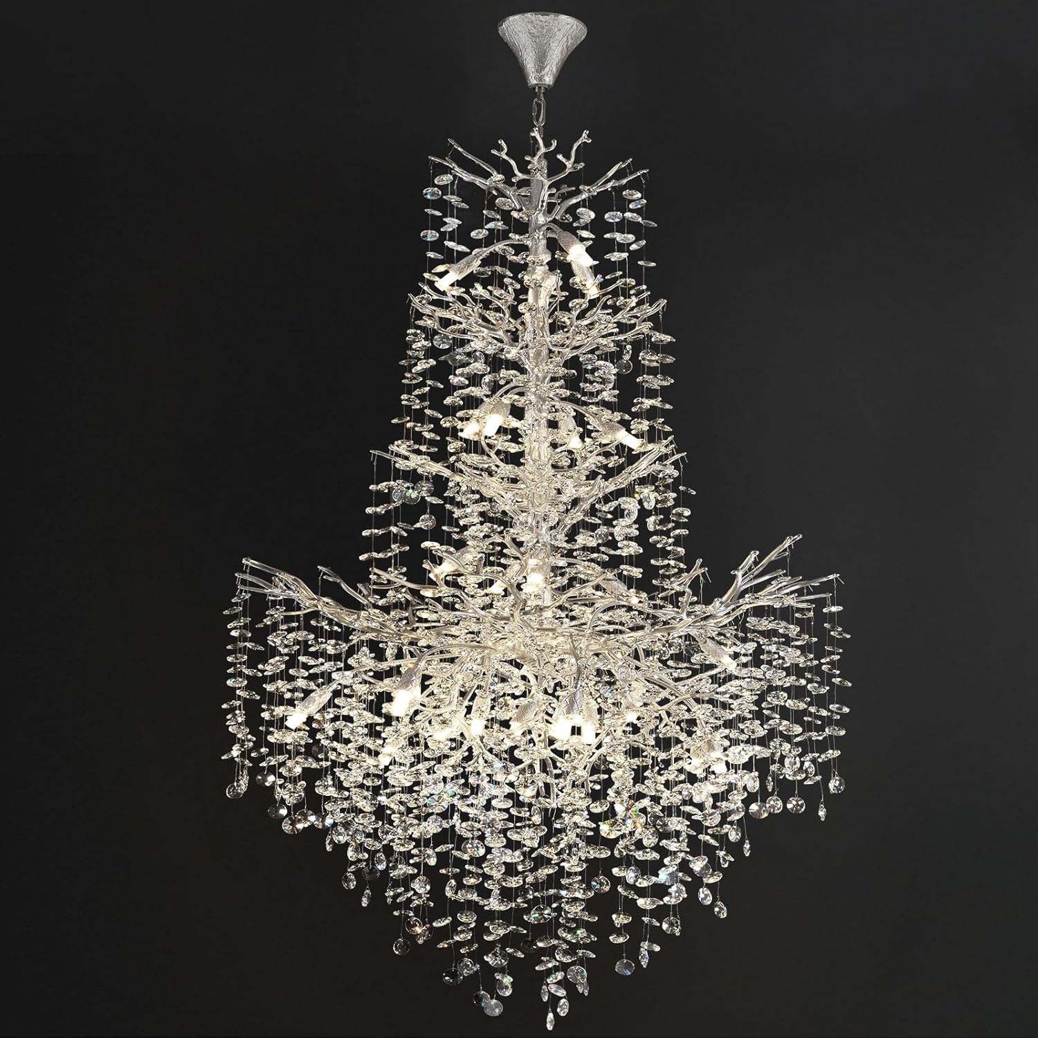 Gold Tree Branch Crystal Chandelier 32"