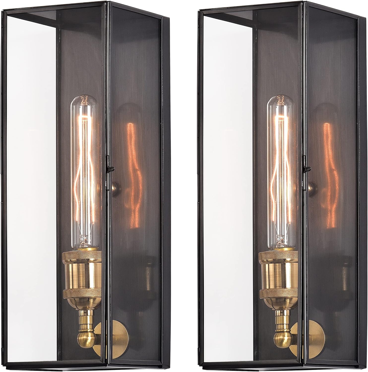 2-Pack Solid Brass Outdoor Wall Lanterns