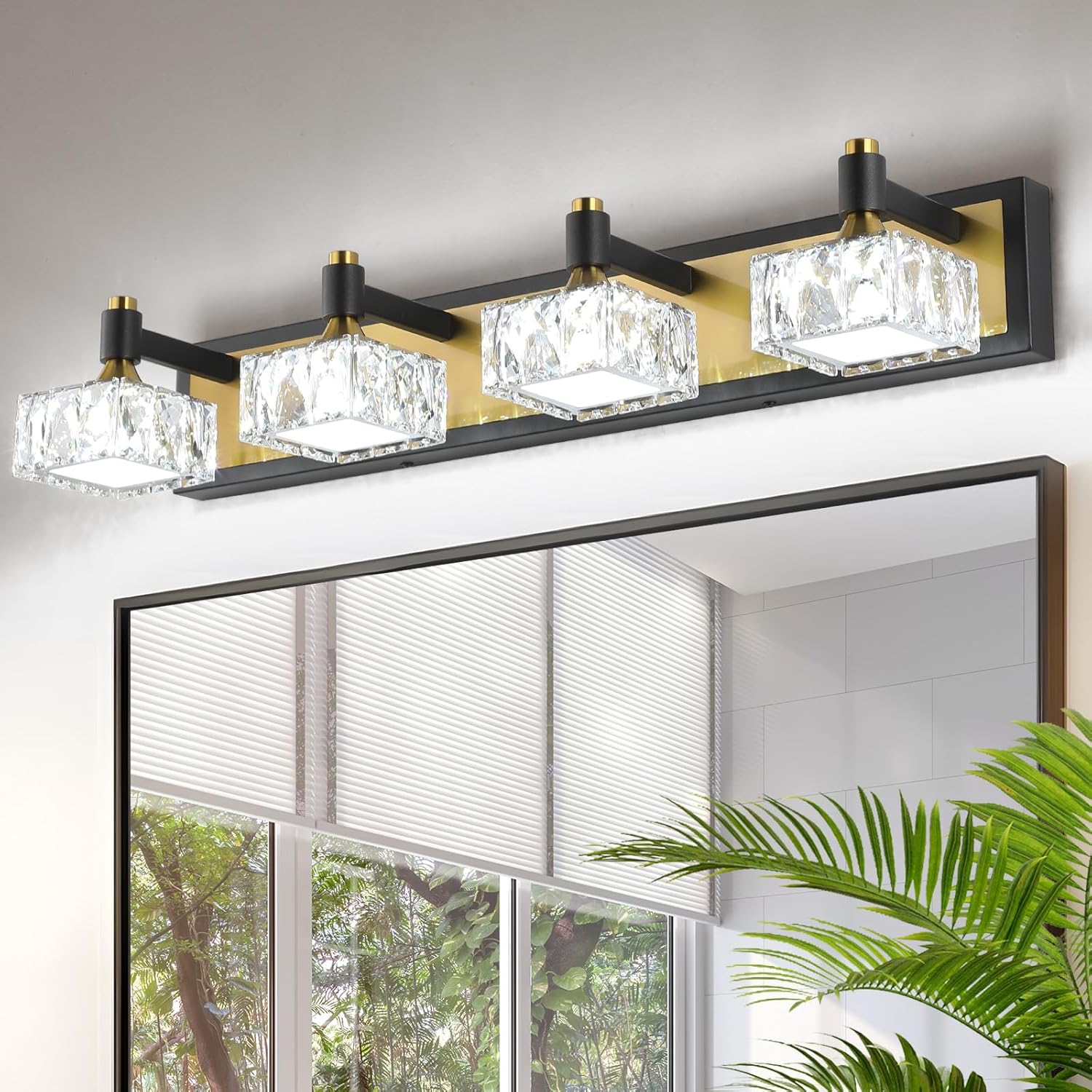 4-Light LED Vanity Light – Gold & Black, 24W