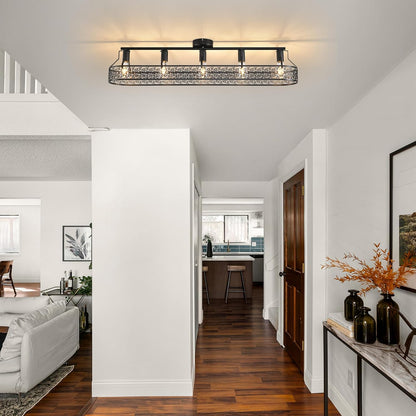 5-Light Black Farmhouse Ceiling Light