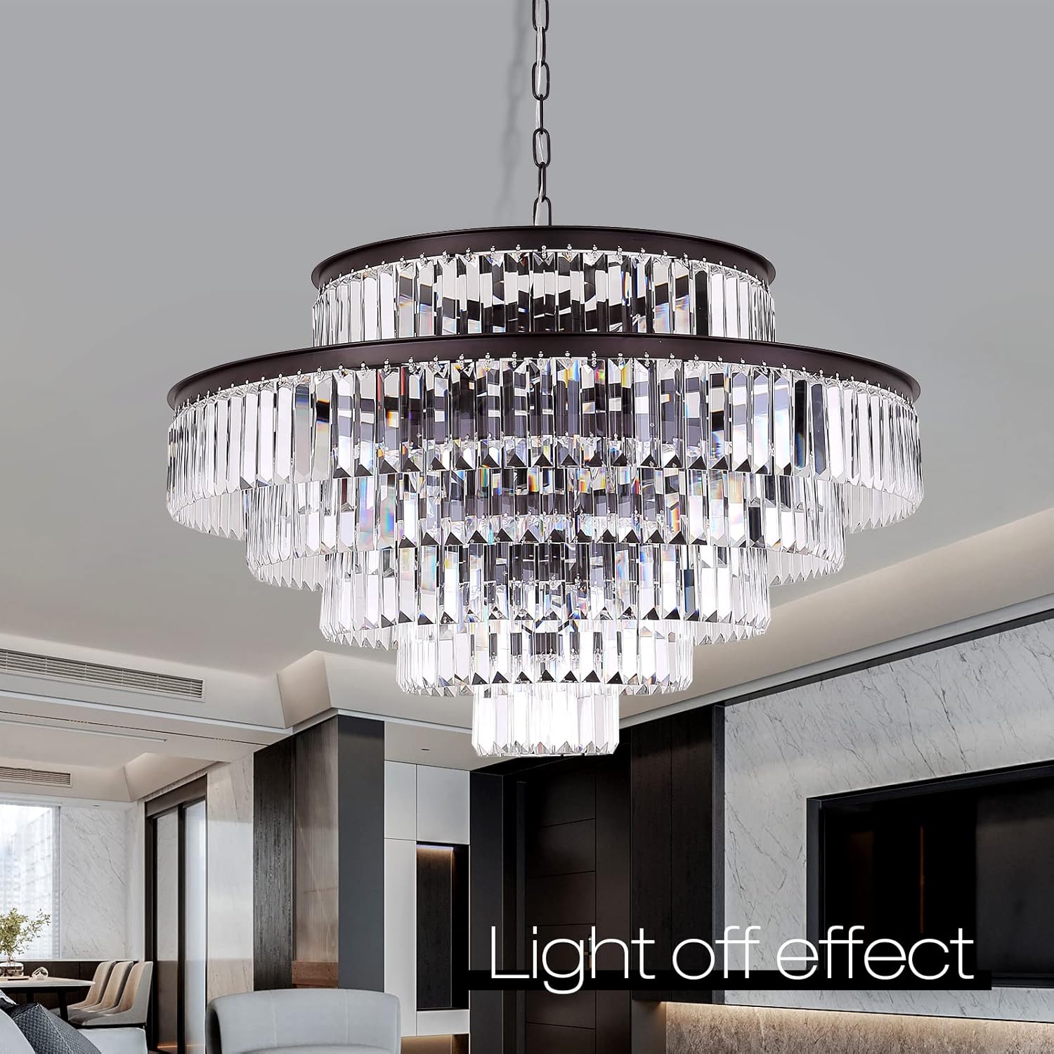 31" Oil Brown 6-Tier K9 Crystal Chandelier