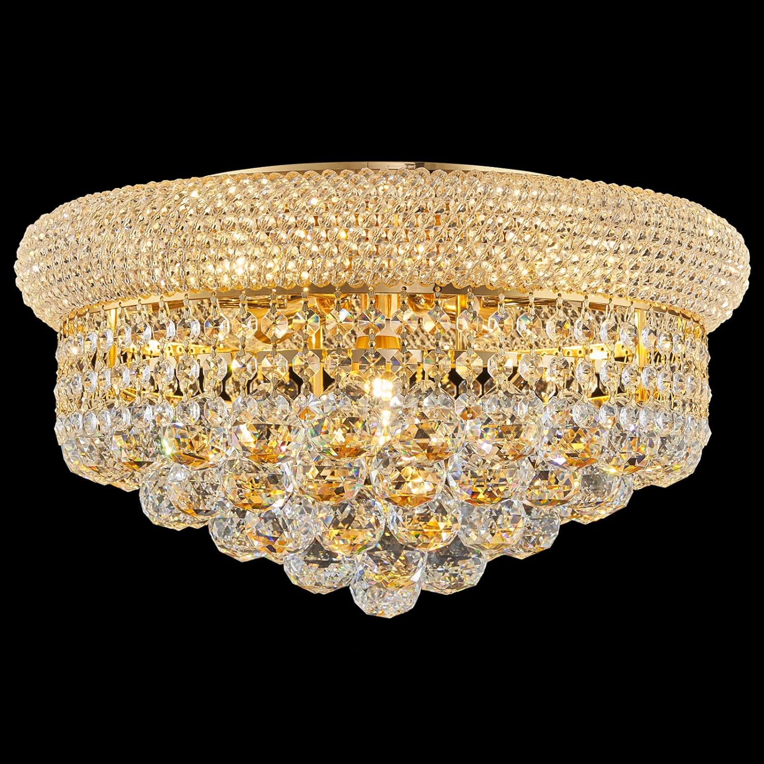 18-Light Crystal Flush Mount Chandelier