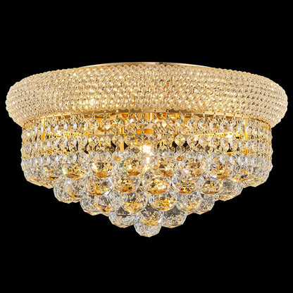 18-Light Crystal Flush Mount Chandelier
