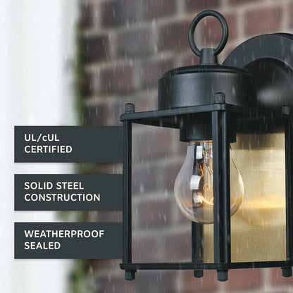 Preston 8" Outdoor Wall Light – Black Sconce