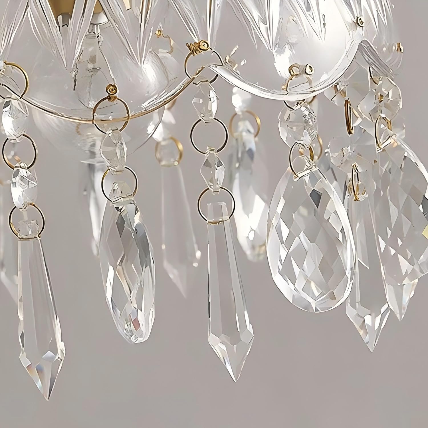 8" LIGHTLAND Vintage Crystal Dome Chandelier