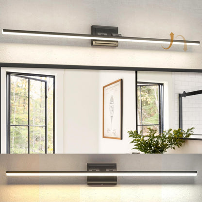 48" Black LED Vanity Light – 5CCT, Dimmable