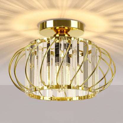 Crystal Chrome Semi Flush Mount Chandelier