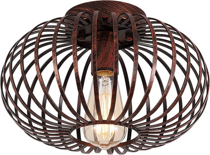 Modern Gold Cage Flush Mount Light