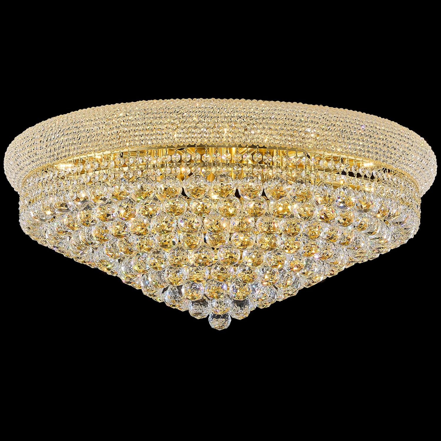 18-Light Crystal Flush Mount Chandelier