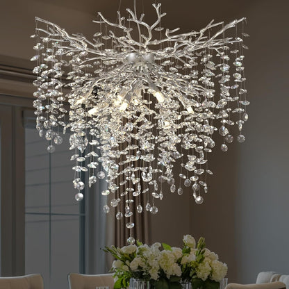 Gold Tree Branch Crystal Chandelier 32"
