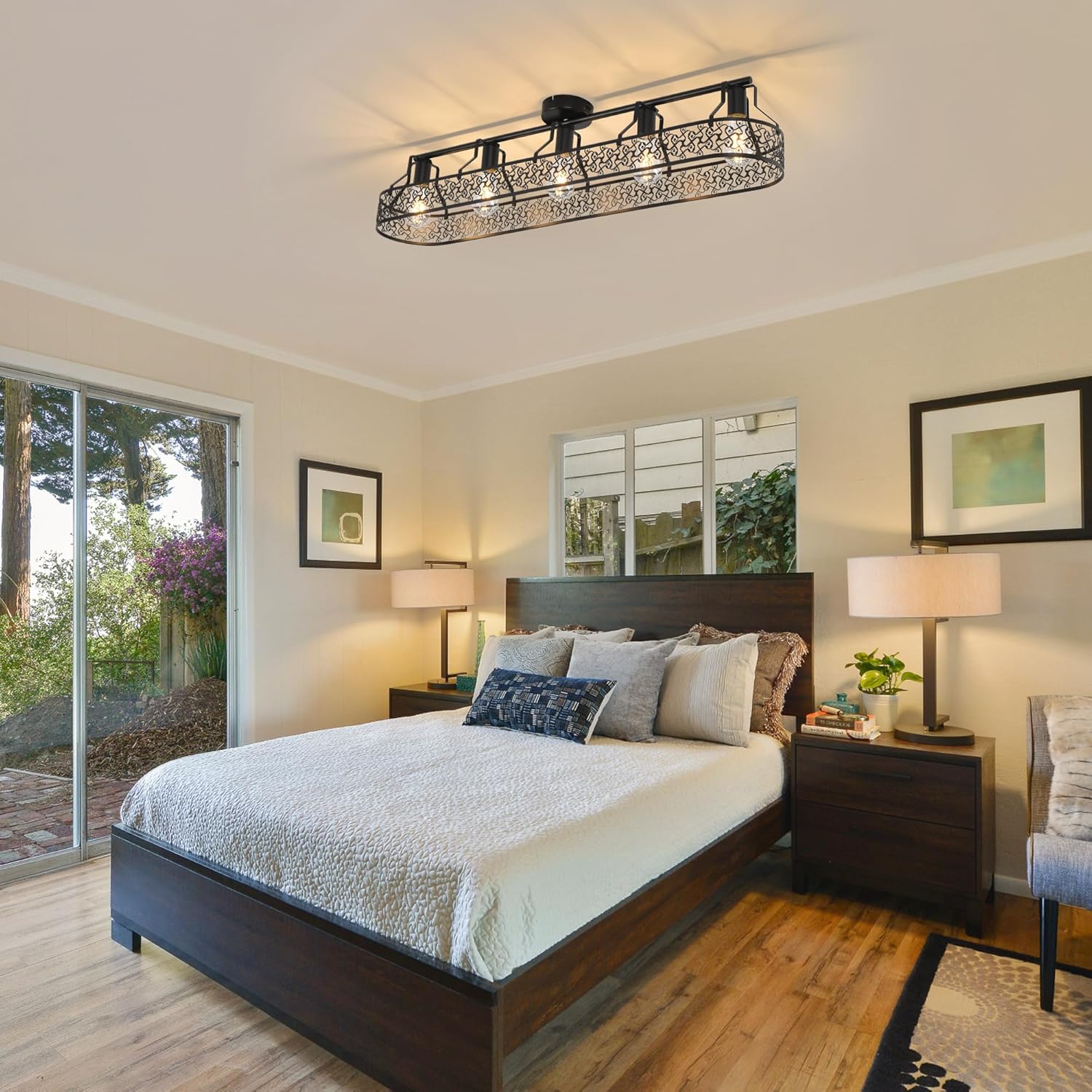 5-Light Black Farmhouse Ceiling Light