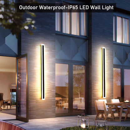 2-Pack 31.5" Outdoor LED Wall Lights, Black