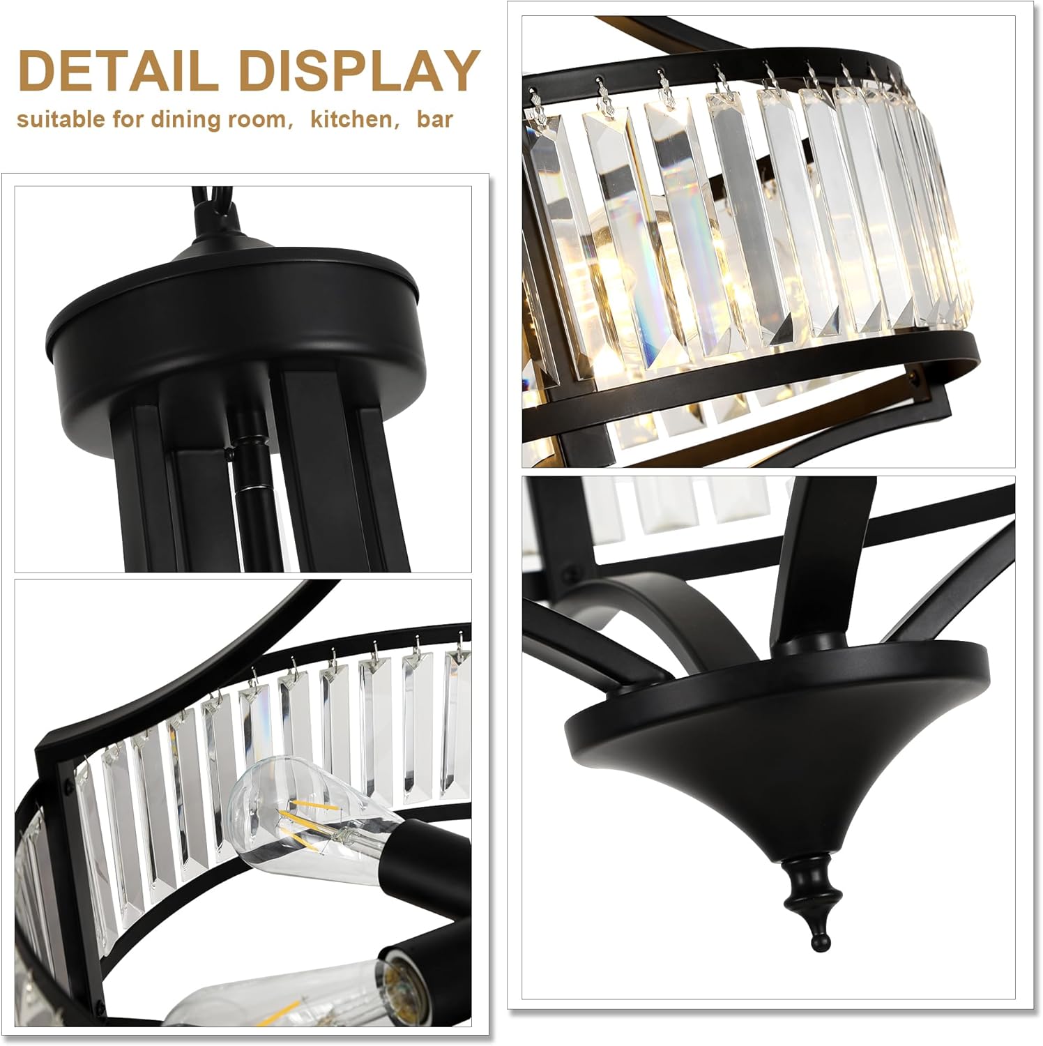 20" Crystal Farmhouse Chandelier – 5-Light