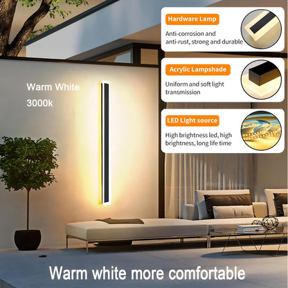 2-Pack 31.5" Outdoor LED Wall Lights, Black
