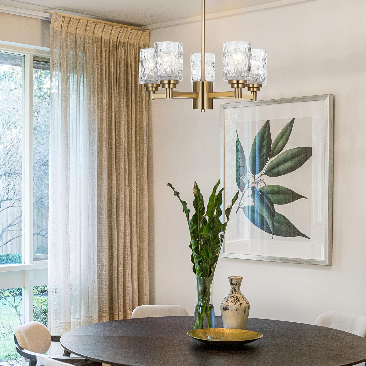 20" Brushed Brass Dining Room Chandelier