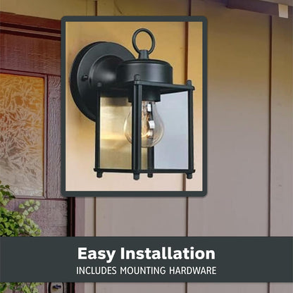 Preston 8" Outdoor Wall Light – Black Sconce