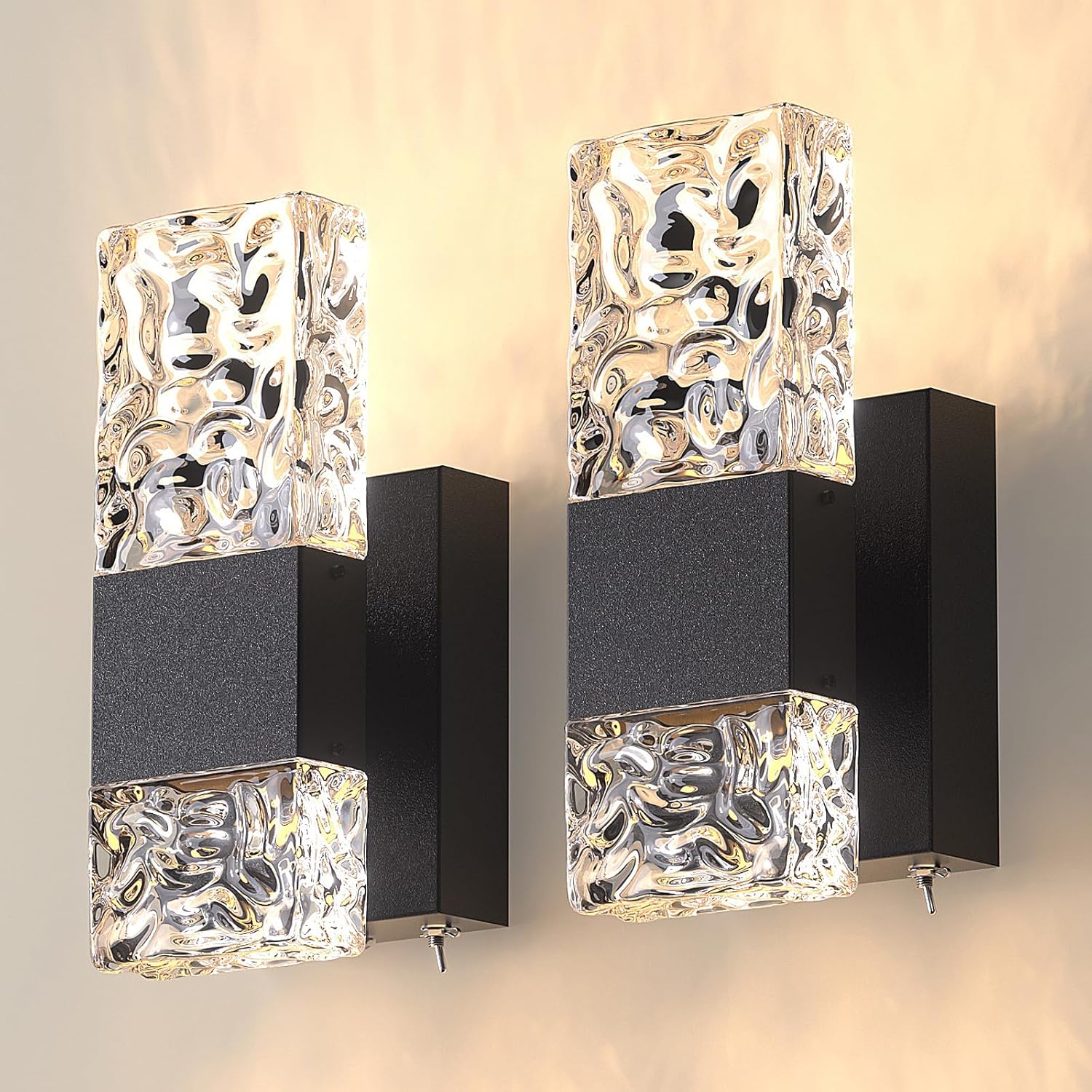 Set of 2 RGB Dimmable LED Wall Sconces with Remote