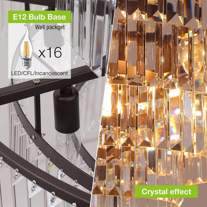 31" Oil Brown 6-Tier K9 Crystal Chandelier