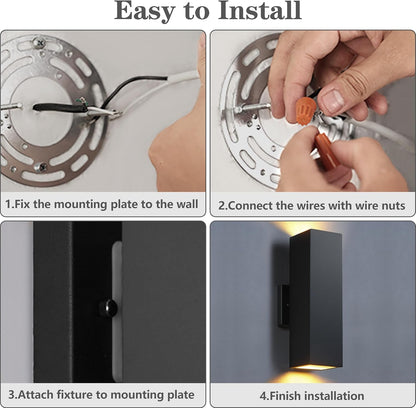 2-Pack Dusk to Dawn Outdoor Wall Lights