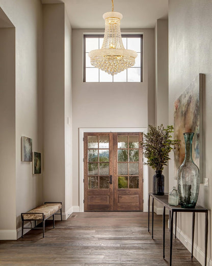 14-Light Gold Empire Crystal Chandelier