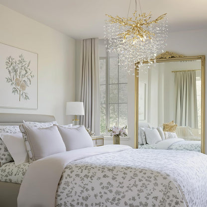 Gold Tree Branch Crystal Chandelier 32"
