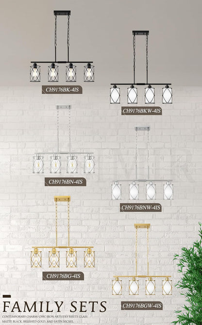 4-Light Brushed Nickel Island Chandelier