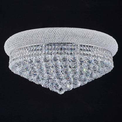 18-Light Crystal Flush Mount Chandelier