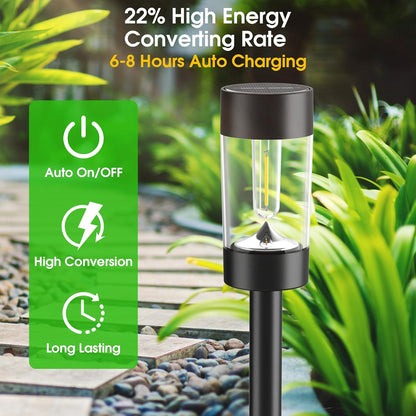 12-Pack Solar Landscape Lights – Warm White
