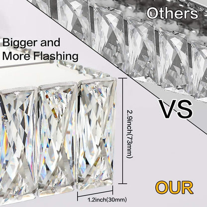 6-Light LED Chrome Crystal Bathroom Vanity Light