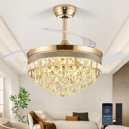 42" Crystal LED Fandelier Ceiling Fan Light