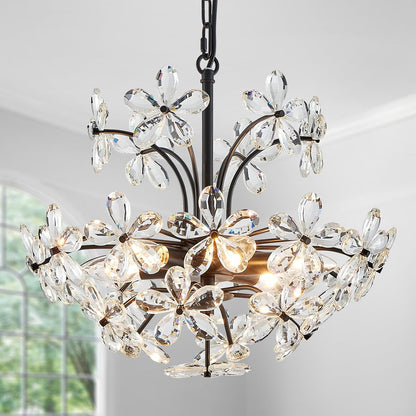 Gold Crystal Flush Mount Chandelier