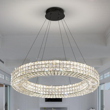 40” Modern Crystal Ring Chandelier