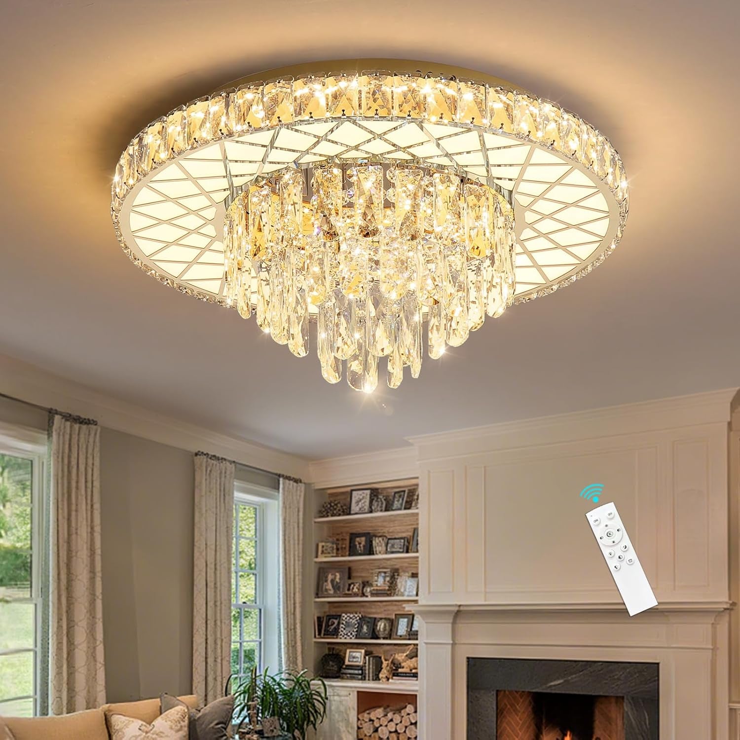 Modern Glam 24" Crystal Chandelier – Gold Finish