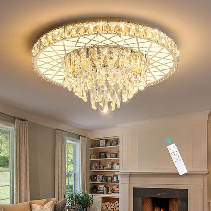 Modern Glam 24" Crystal Chandelier – Gold Finish