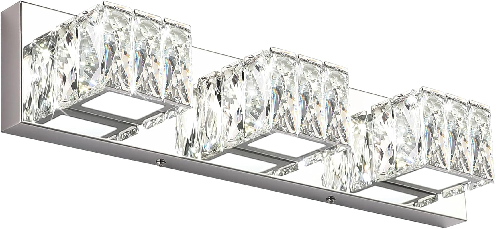 6-Light LED Chrome Crystal Bathroom Vanity Light