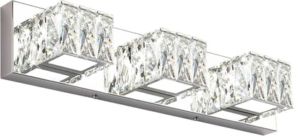 6-Light LED Chrome Crystal Bathroom Vanity Light