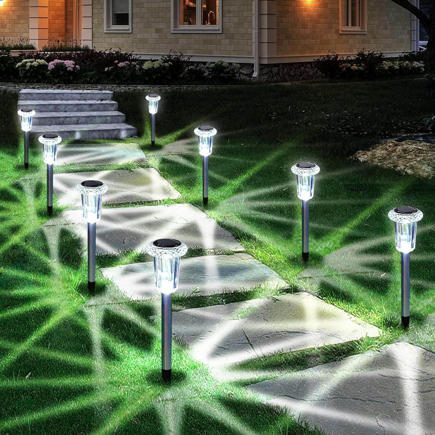 Solar Pathway Lights – 10 Pack, Cool White LED