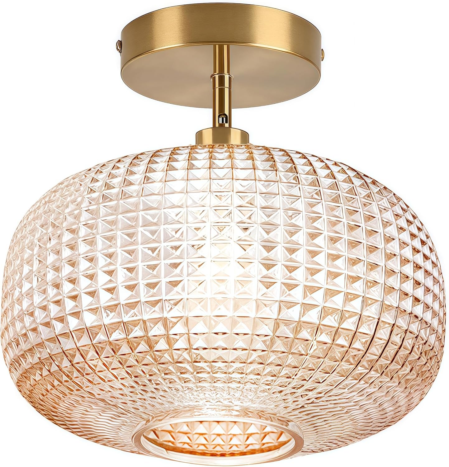 Gold Globe Semi Flush Mount Ceiling Light
