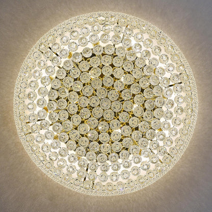 18-Light Crystal Flush Mount Chandelier