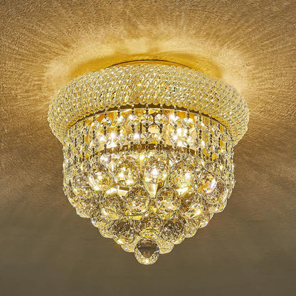 18-Light Crystal Flush Mount Chandelier