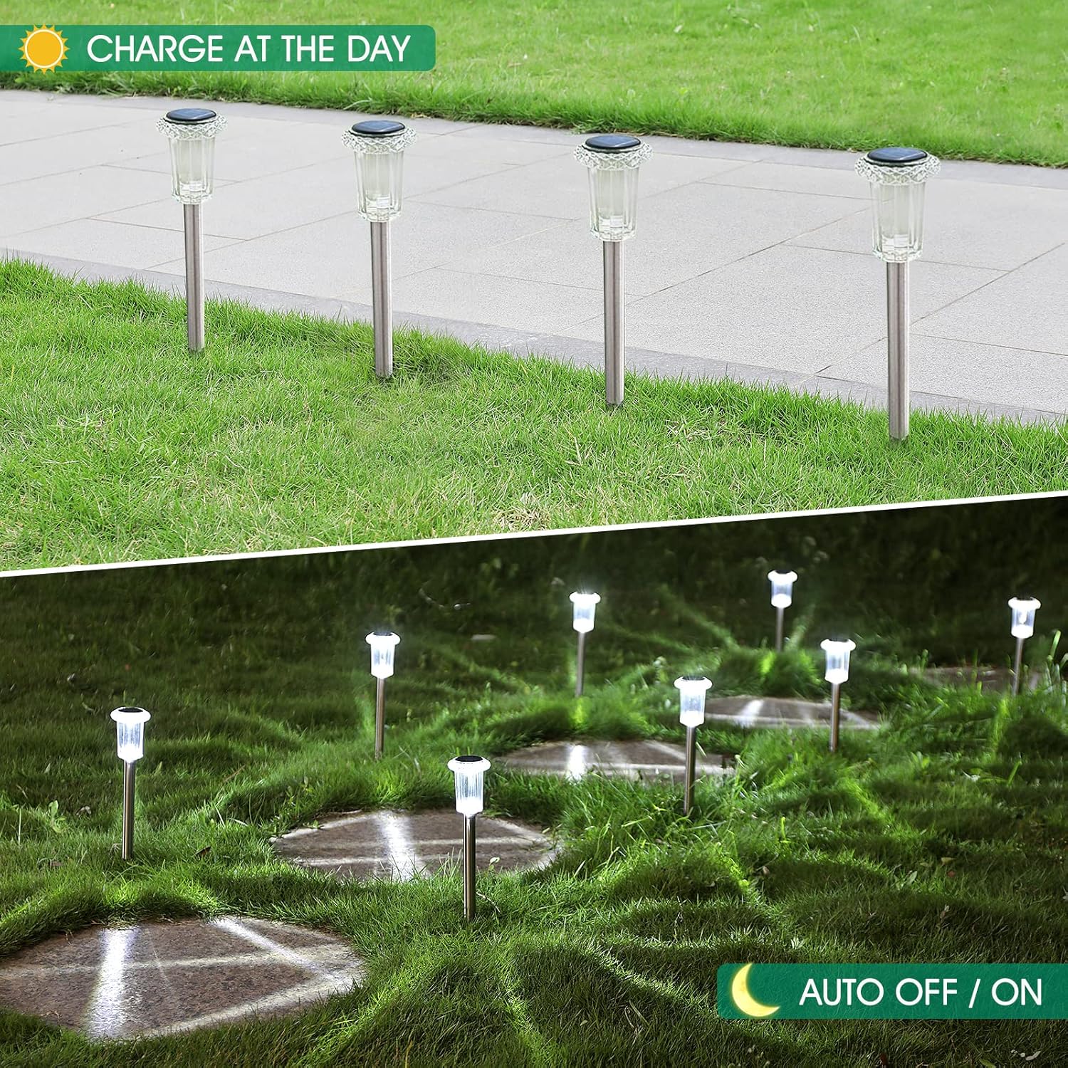 Solar Pathway Lights – 10 Pack, Cool White LED