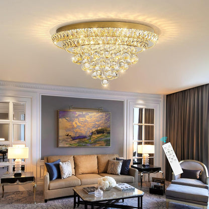 Modern Glam 24" Crystal Chandelier – Gold Finish