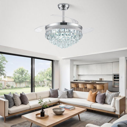 42" Crystal LED Fandelier Ceiling Fan Light